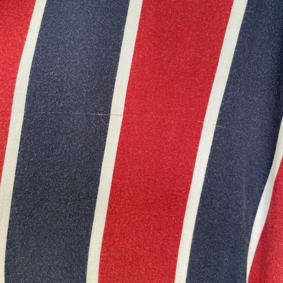 Topman Navy, Maroon, and White Striped Viscose Shirt - Men’s Medium - Picture 6 of 10